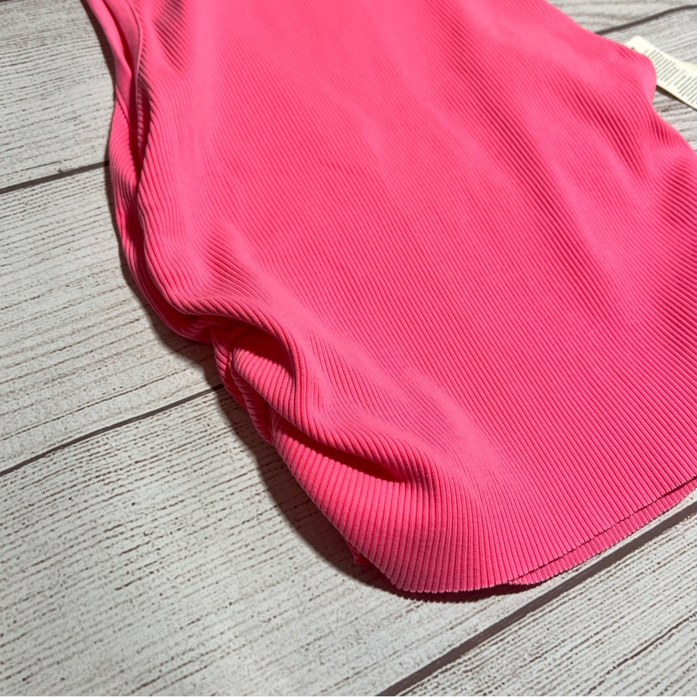 Aerie Rouchy Rib Tank Top in Coral Sun - Picture 5 of 11